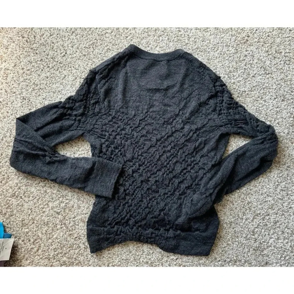 VINCE Sweater/shirt, 100% wool, lightweight, 1/4 button down, scrunched/smocked - Picture 1 of 7